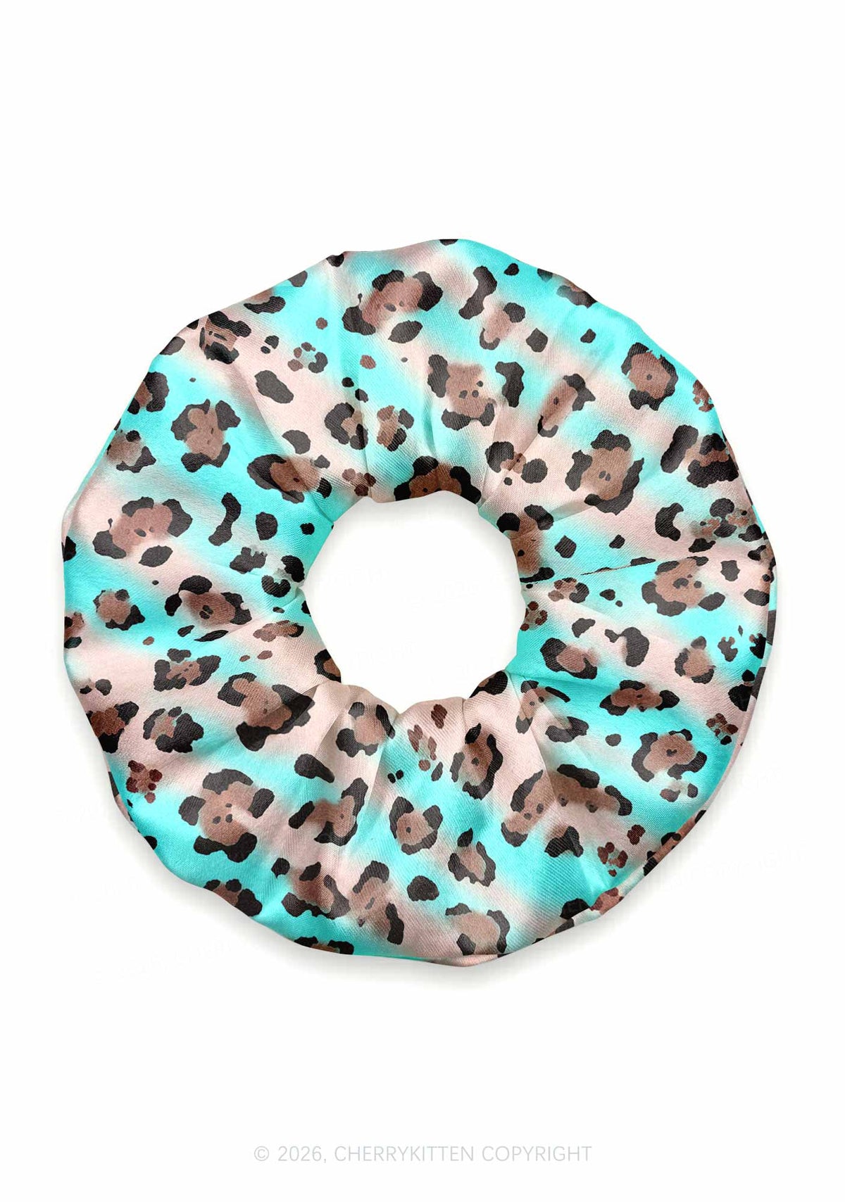 Mint Leopard Y2K Hair Scrunchie Cherrykitten