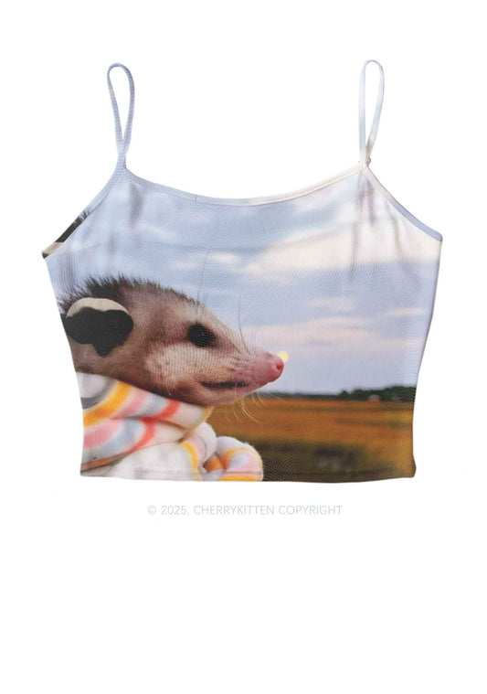 Cold Rat Y2K Mesh Cami Tank Cherrykitten