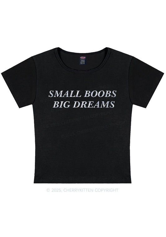 Glitter Small But Big Dreams Y2K Baby Tee Cherrykitten