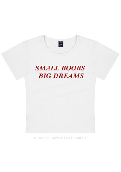 Glitter Small But Big Dreams Y2K Baby Tee Cherrykitten