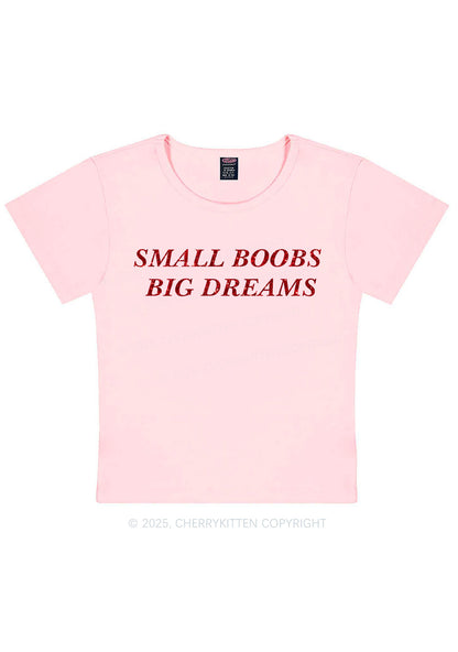 Glitter Small But Big Dreams Y2K Baby Tee Cherrykitten