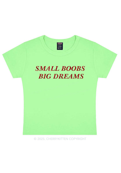 Glitter Small But Big Dreams Y2K Baby Tee Cherrykitten