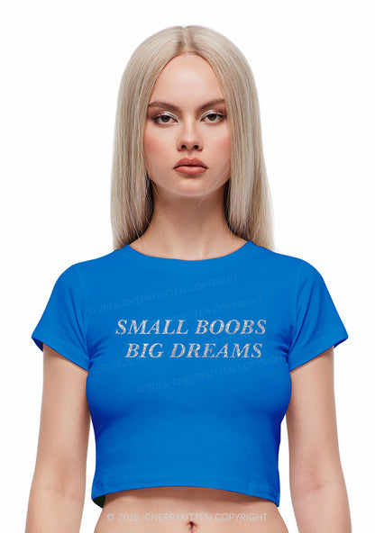 Glitter Small But Big Dreams Y2K Baby Tee Cherrykitten