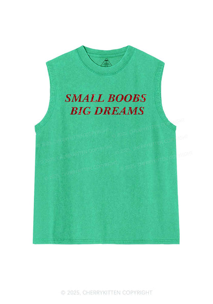 Glitter Small But Big Dreams Y2K Washed Muscle Tank Cherrykitten