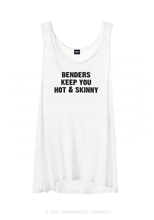 Benders Keep You Hot&Skinny Y2K Sheer Boyfriend Tank Cherrykitten