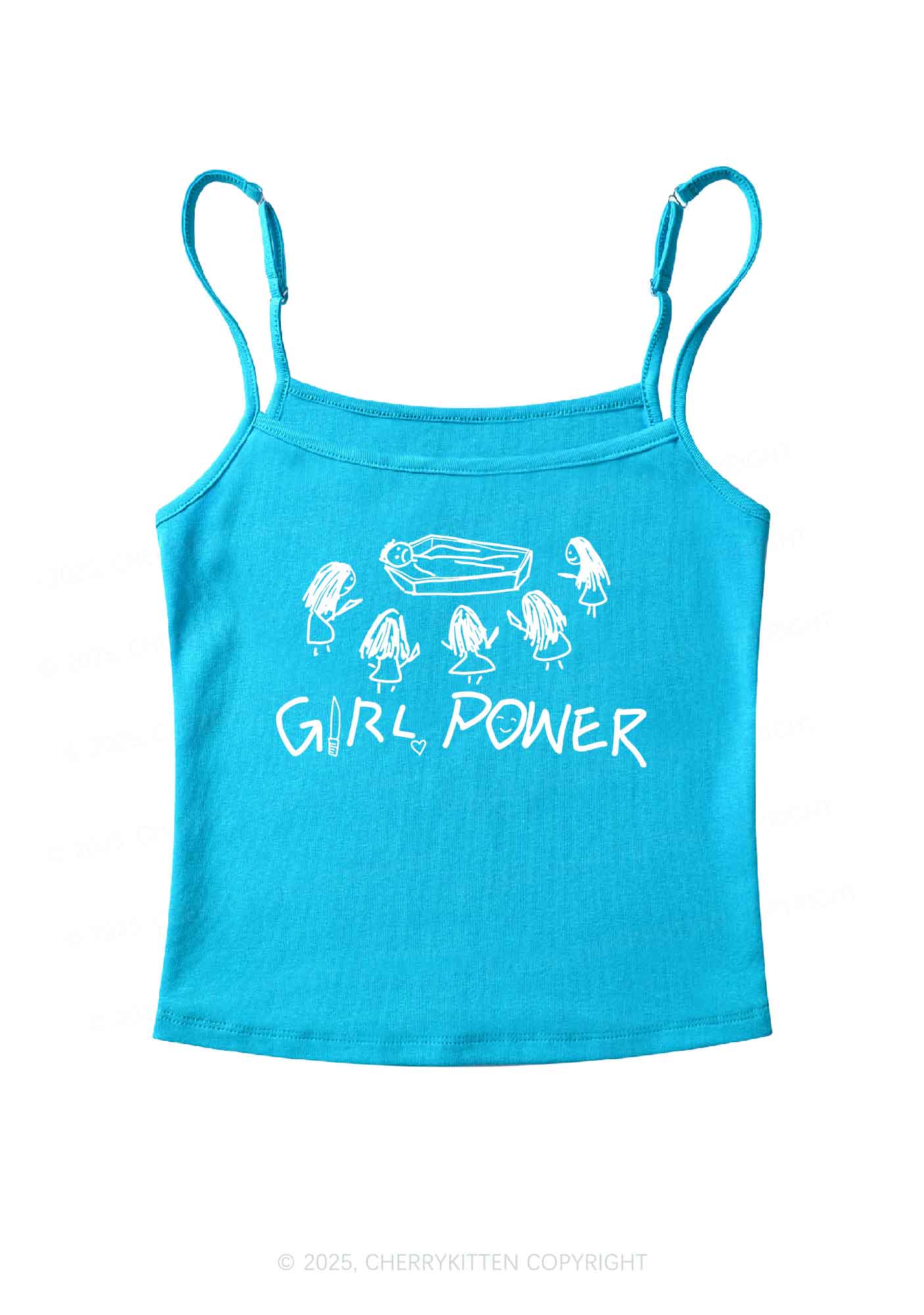 Girls Power Y2K Spaghetti Strap Cami Cherrykitten