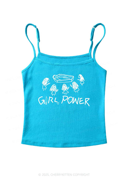 Girls Power Y2K Spaghetti Strap Cami Cherrykitten