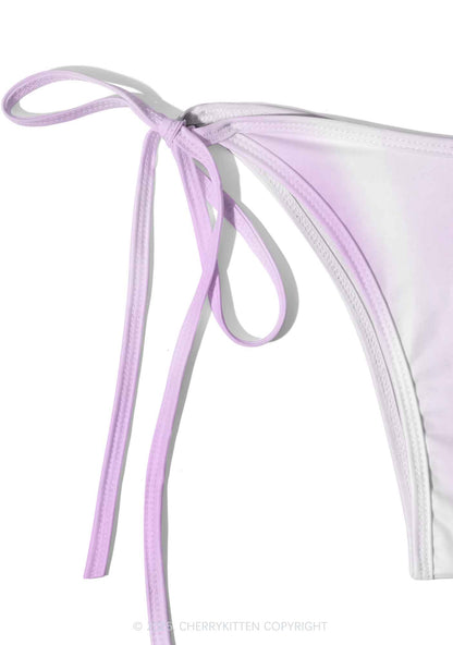 Pastel Plumeria Sparkle Y2K Print Bikini Set Cherrykitten