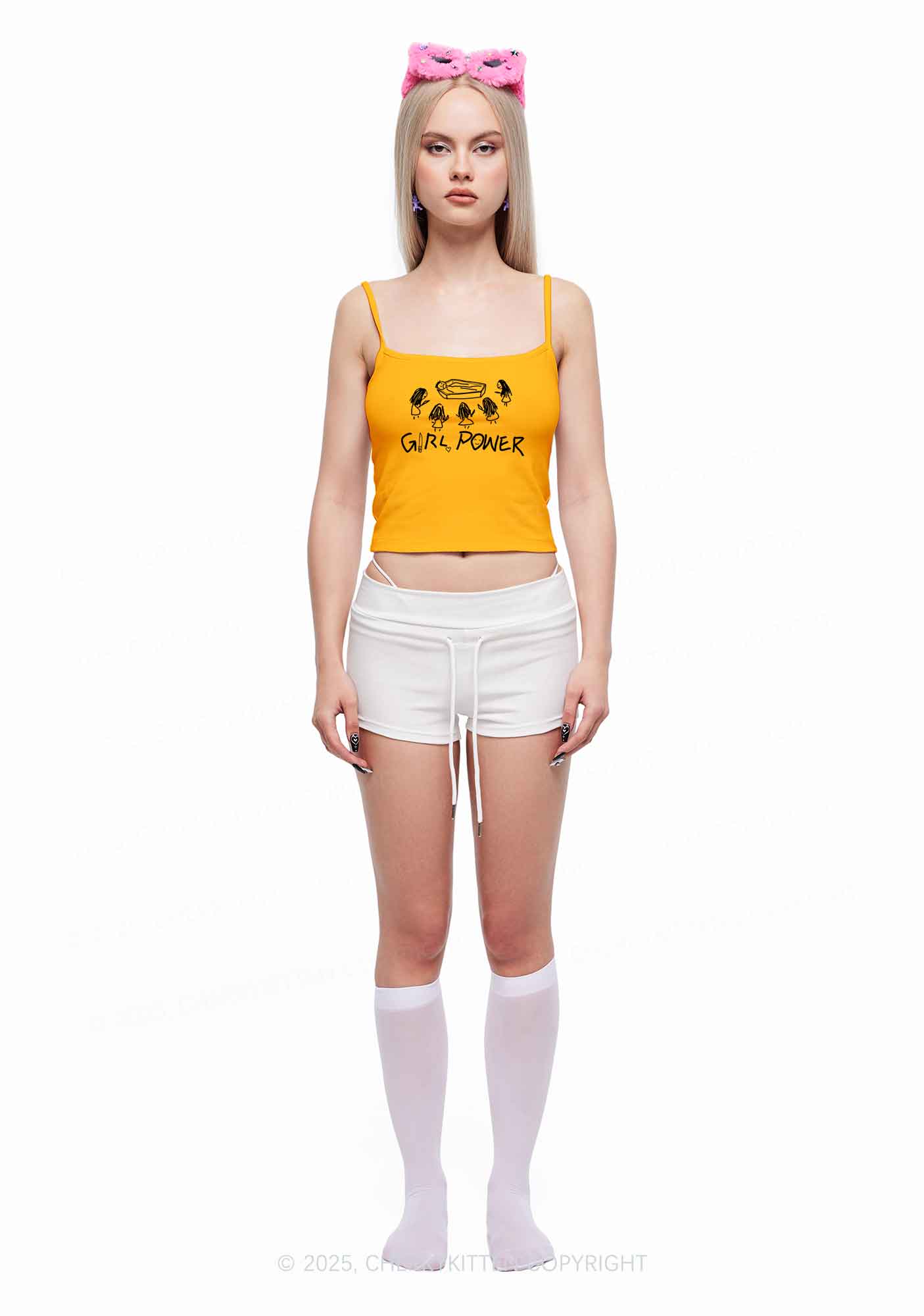 Girls Power Y2K Spaghetti Strap Cami Cherrykitten