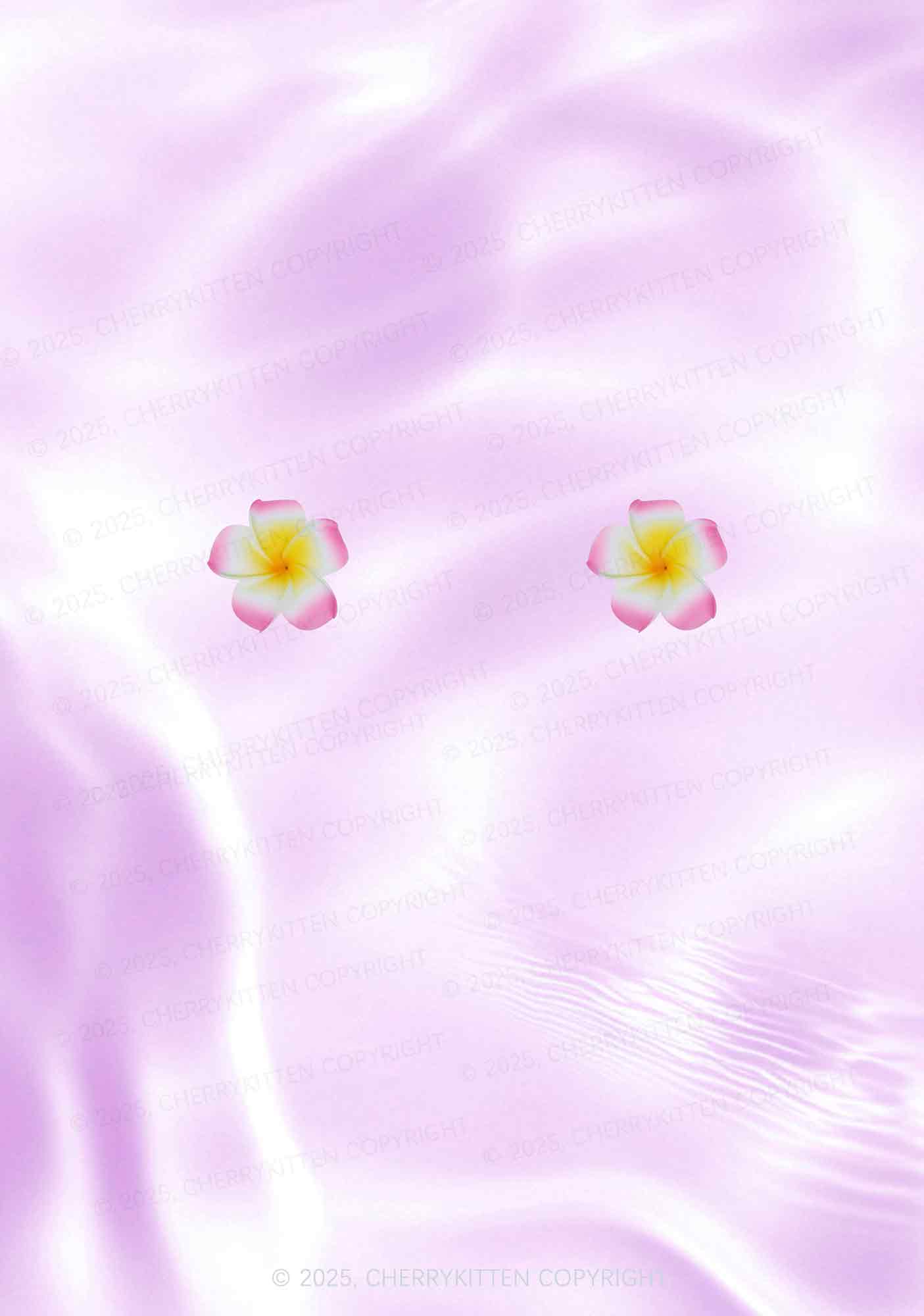 Pastel Plumeria Sparkle Y2K Print Bikini Set Cherrykitten