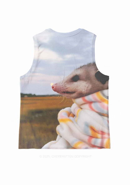 Cold Rat Y2K Mesh Muscle Tank Cherrykitten