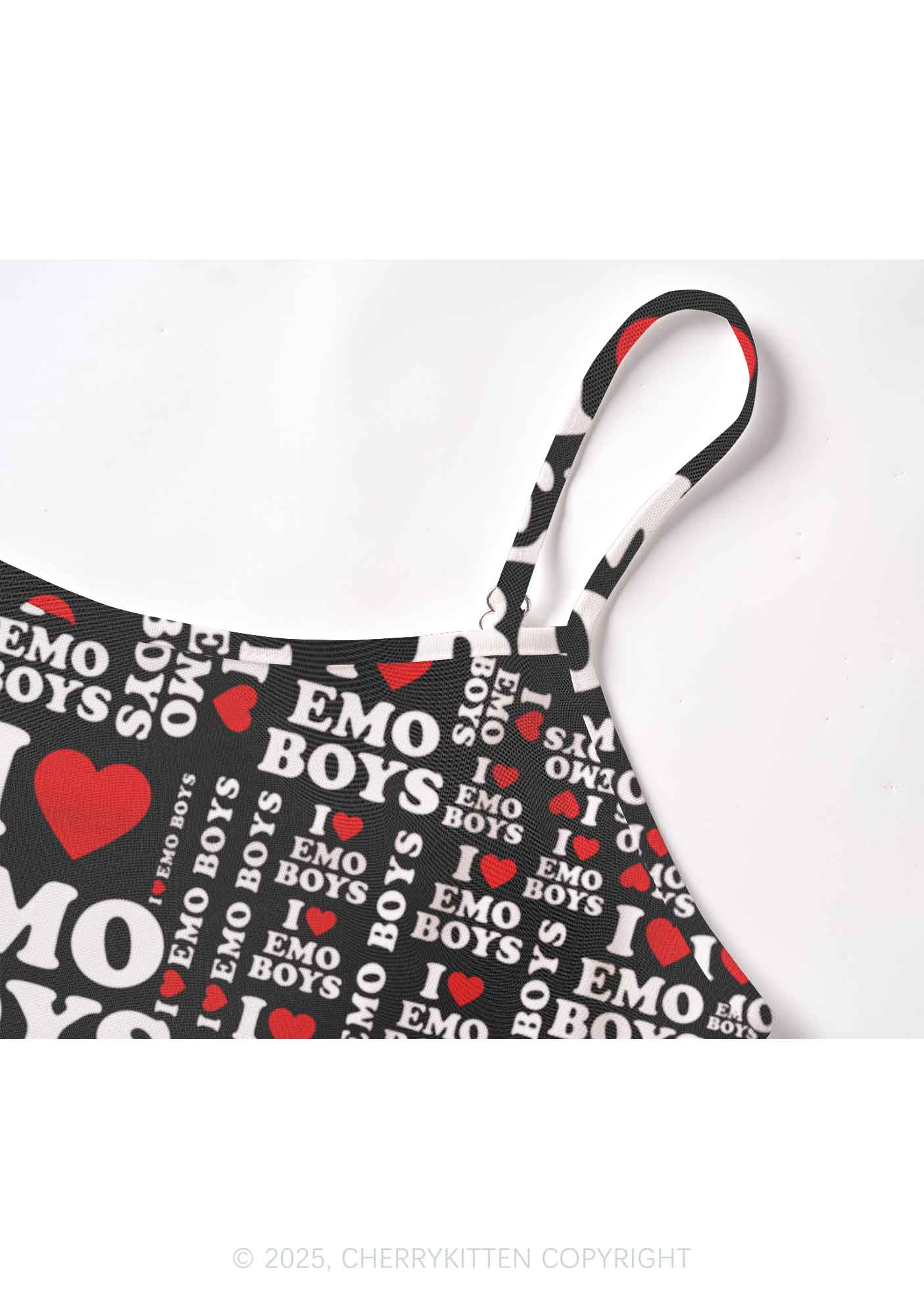 I Love Emo Boys Y2K Mesh Cami Tank Cherrykitten