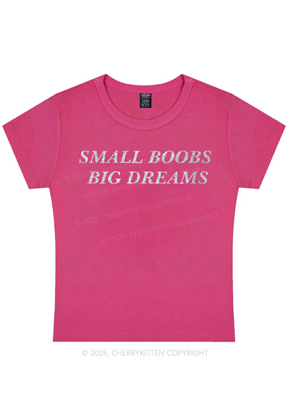 Glitter Small But Big Dreams Y2K Baby Tee Cherrykitten
