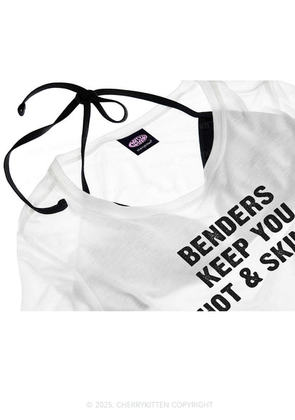 Benders Keep You Hot&Skinny Y2K Sheer Boyfriend Tee Cherrykitten