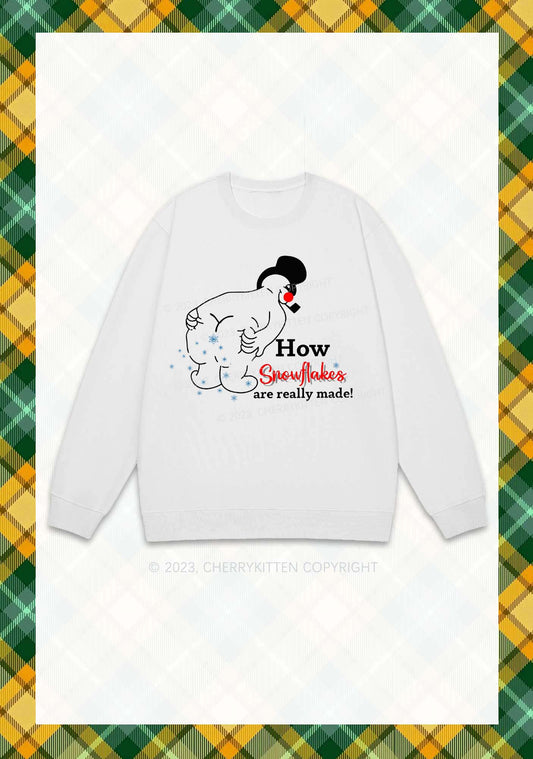 How Snowflakes Are Really Made Christmas Y2K Sweatshirt Cherrykitten