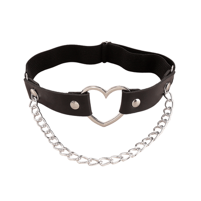 Leather Heart Chain Stud Leg Chain