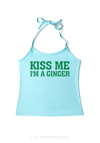 Kiss Me Im Ginger St Patricks Y2K Halter Neck Cami Cherrykitten