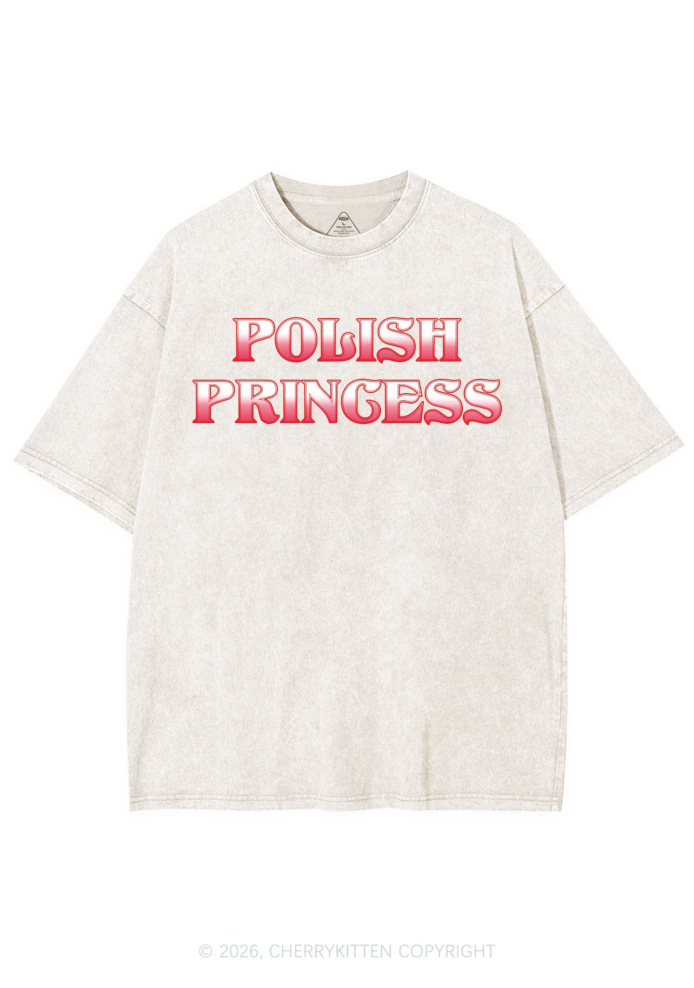Polish Princess St Patricks Y2K Shirts Washed Tee Cherrykitten