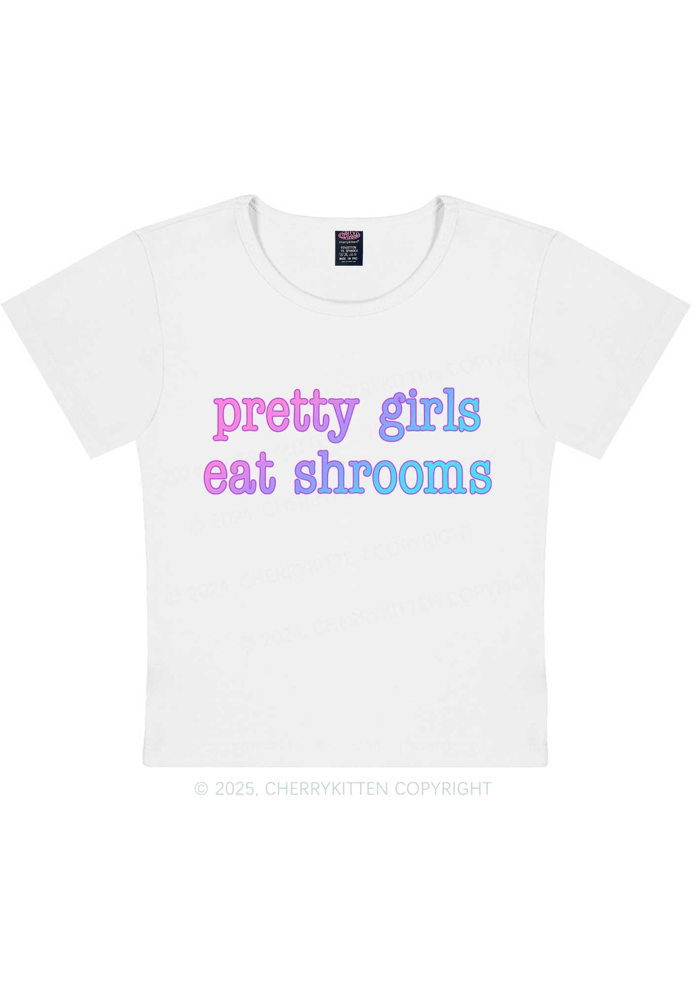 Pretty Girls Eat Shrooms Y2K Baby Tee Cherrykitten
