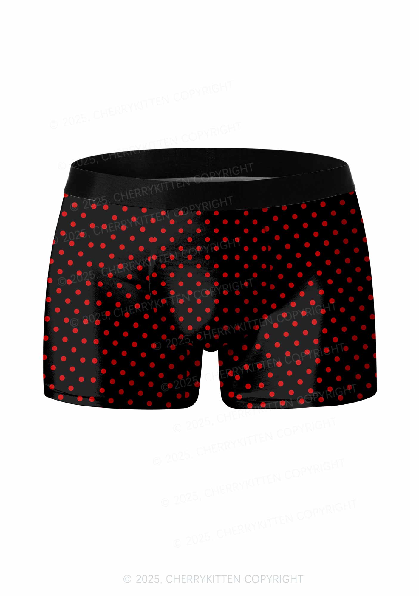 Red Dots On Black Valentine's Day Y2K Print Couples Boxer Briefs Set Cherrykitten