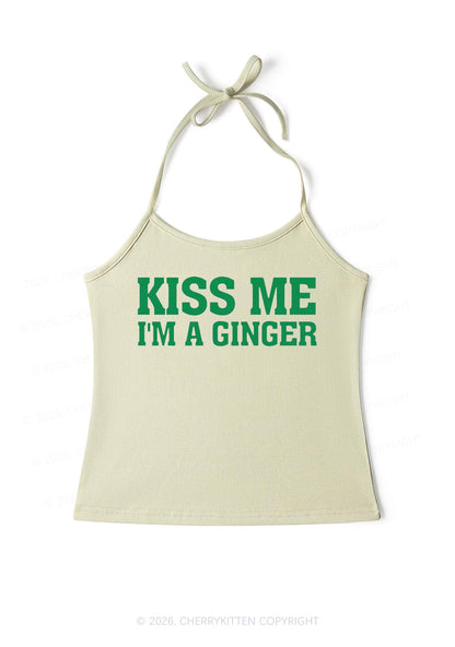 Kiss Me Im Ginger St Patricks Y2K Halter Neck Cami Cherrykitten