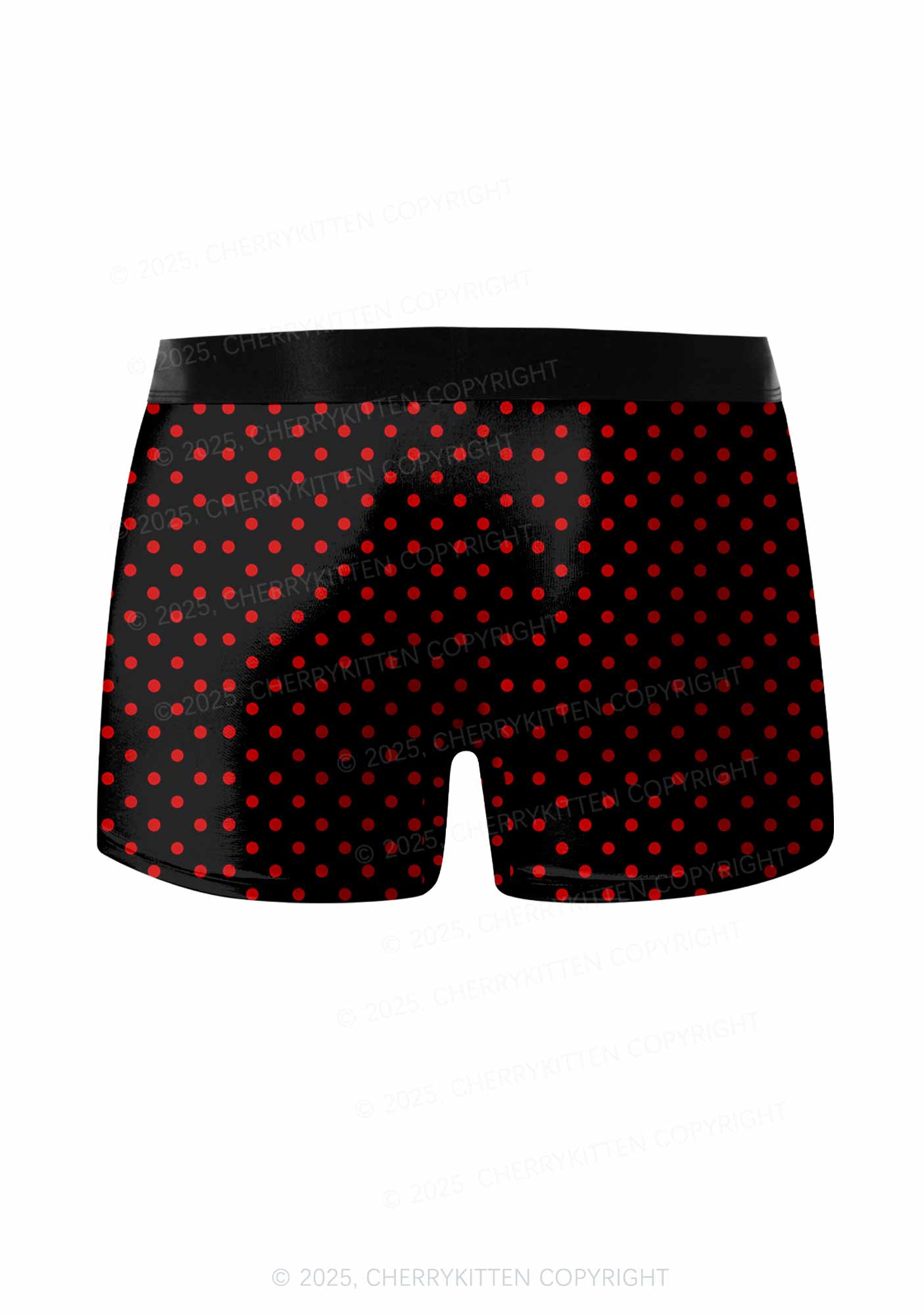 Red Dots On Black Valentine's Day Y2K Print Couples Boxer Briefs Set Cherrykitten