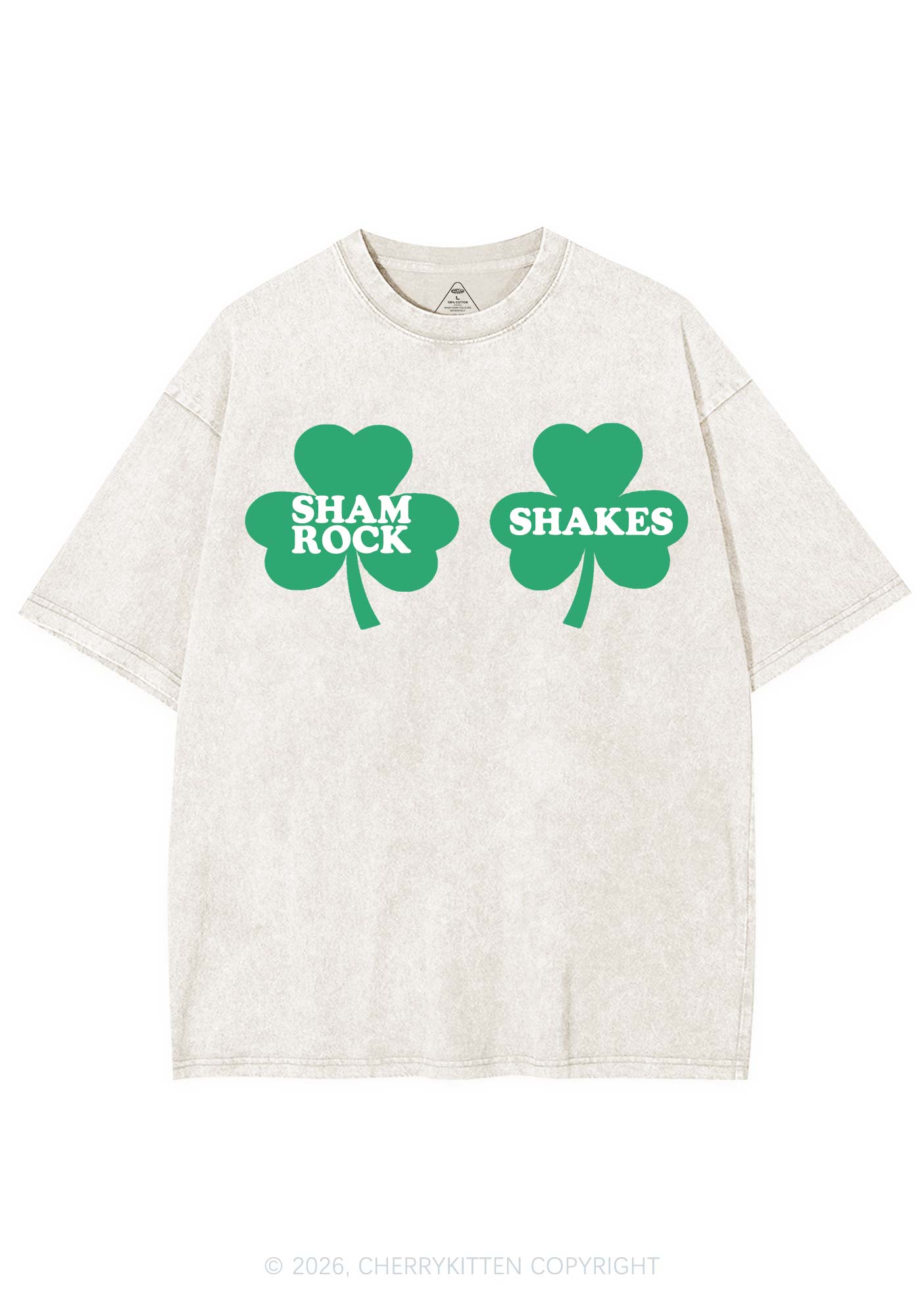 Shamrock Shakes St Patricks Y2K Shirts Washed Tee Cherrykitten