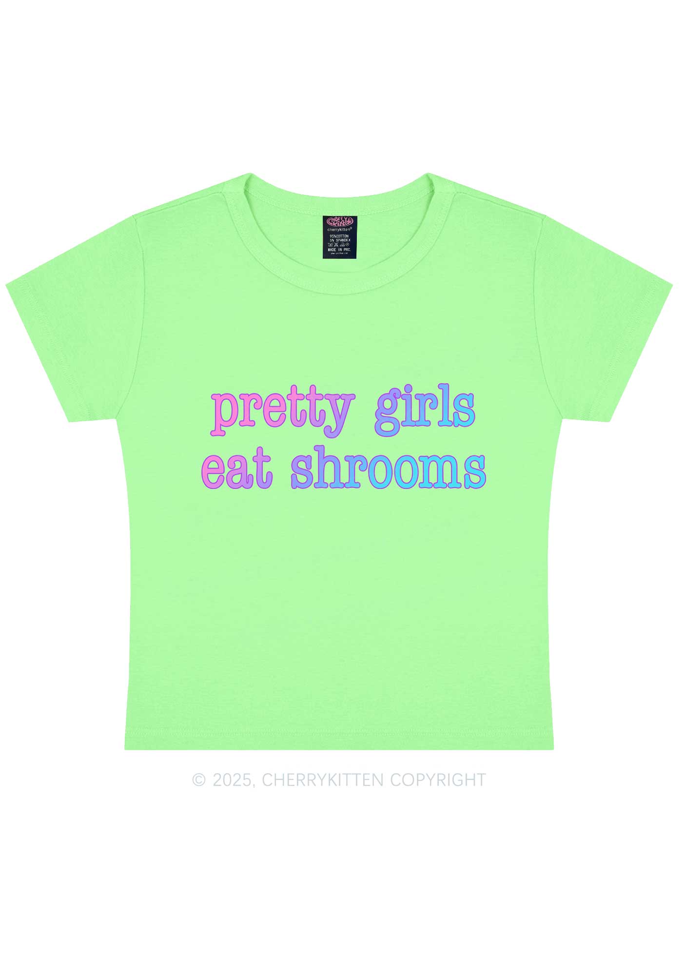 Pretty Girls Eat Shrooms Y2K Baby Tee Cherrykitten