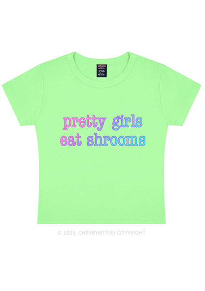 Pretty Girls Eat Shrooms Y2K Baby Tee Cherrykitten