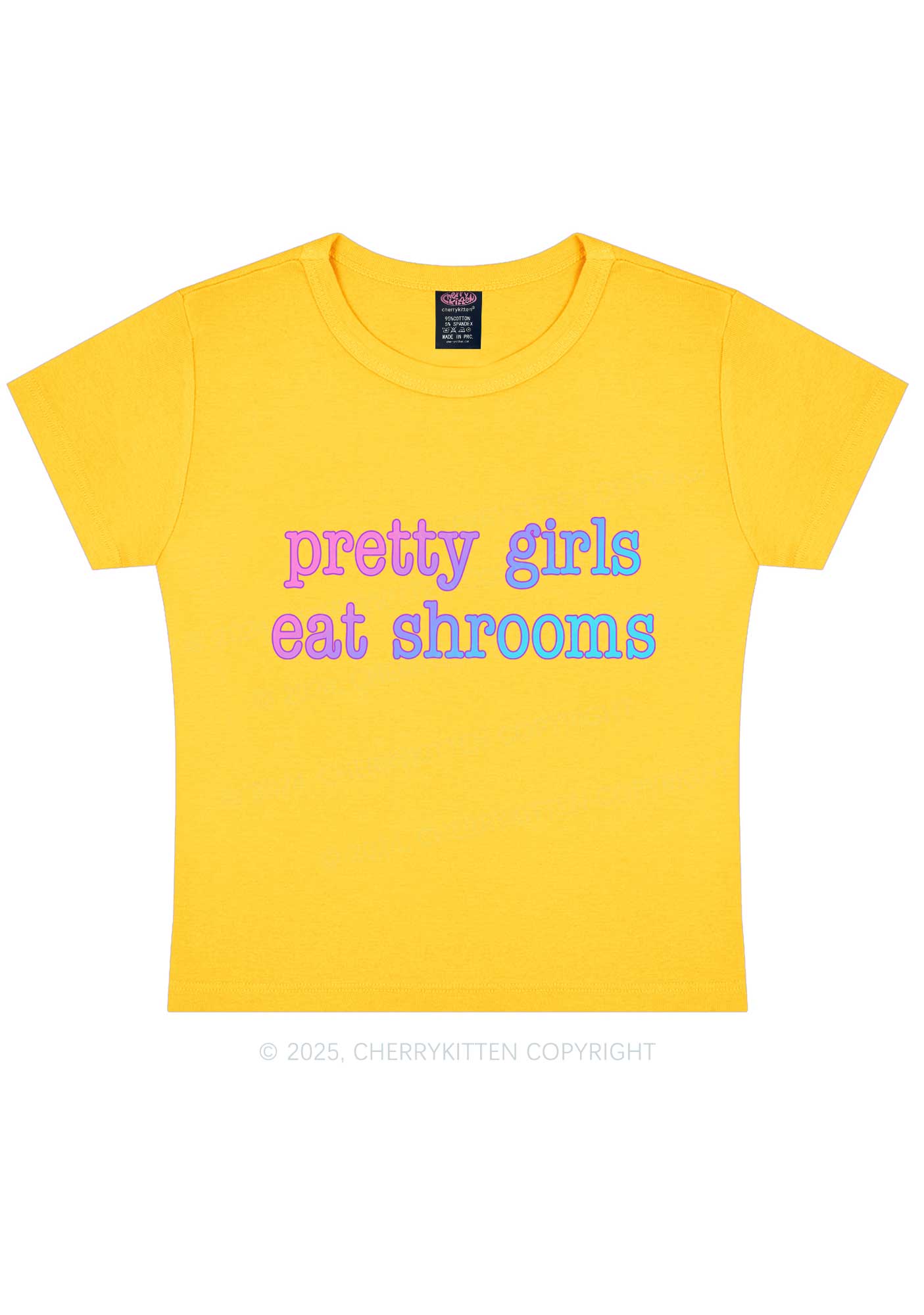 Pretty Girls Eat Shrooms Y2K Baby Tee Cherrykitten