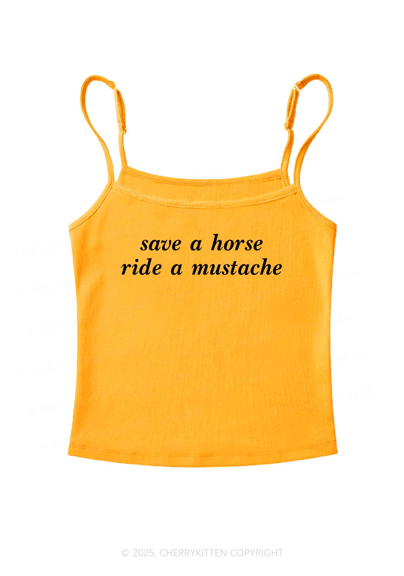 Ride A Mustache Y2K Spaghetti Strap Cami Cherrykitten