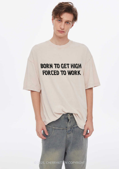 Born To Get High Y2K Shirts Washed Tee Cherrykitten