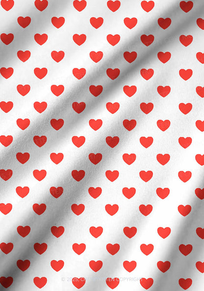 Red Heart On White Valentine's Day Y2K Print Long Sleeve Pajama Set Cherrykitten