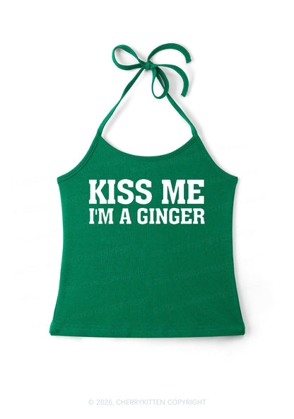 Kiss Me Im Ginger St Patricks Y2K Halter Neck Cami Cherrykitten