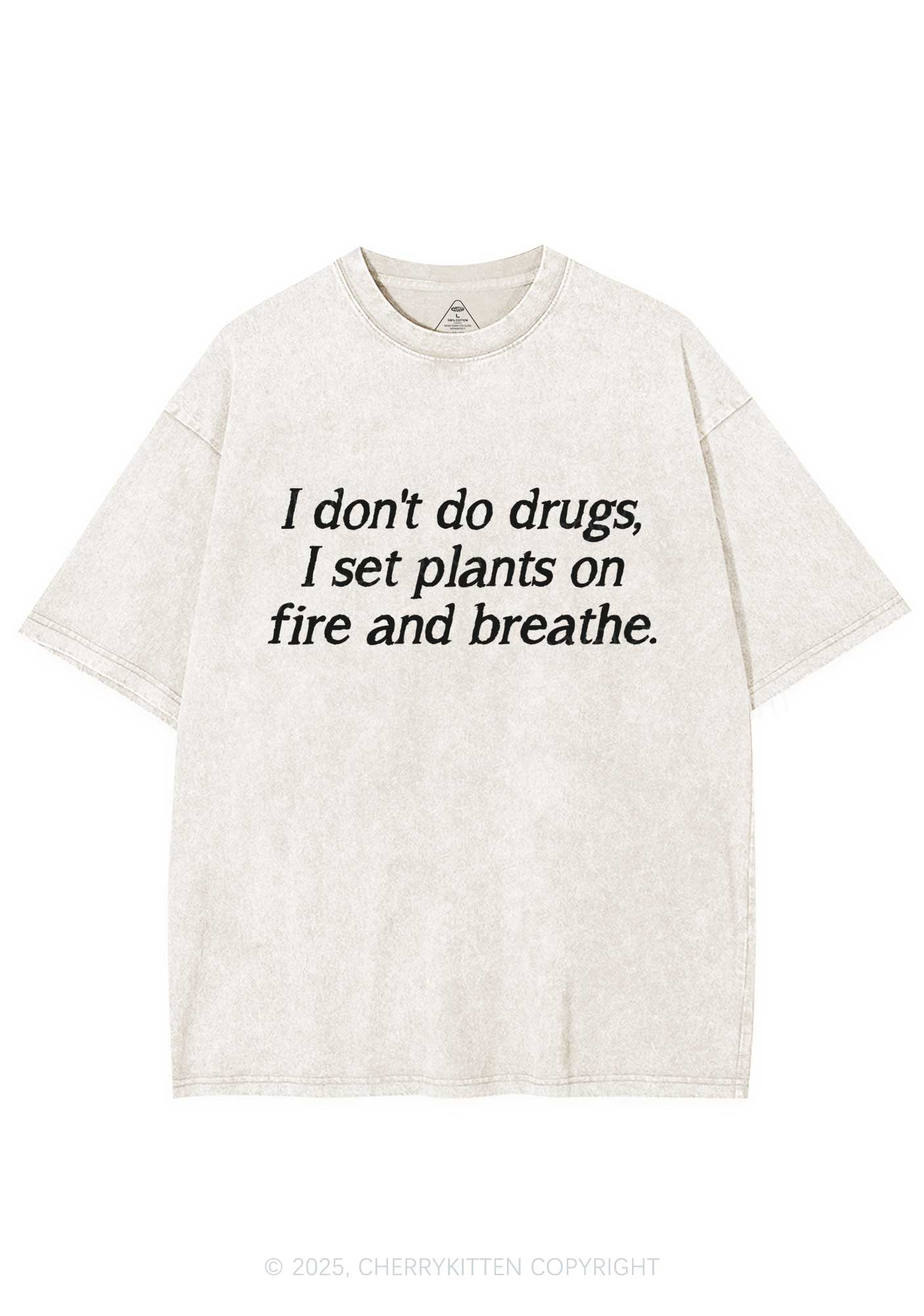 Set Plants On Fire Y2K Shirts Washed Tee Cherrykitten