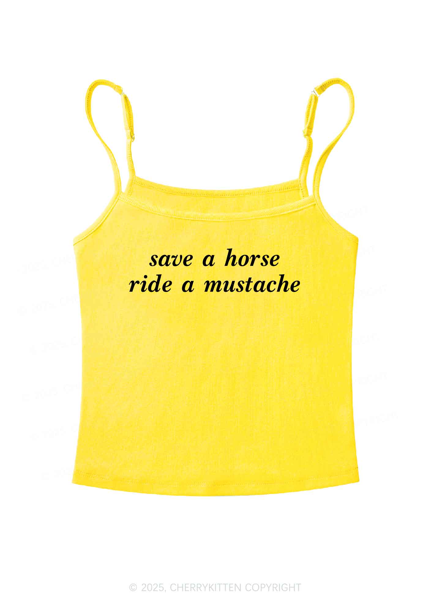 Ride A Mustache Y2K Spaghetti Strap Cami Cherrykitten