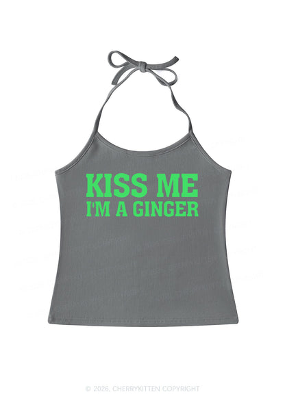 Kiss Me Im Ginger St Patricks Y2K Halter Neck Cami Cherrykitten
