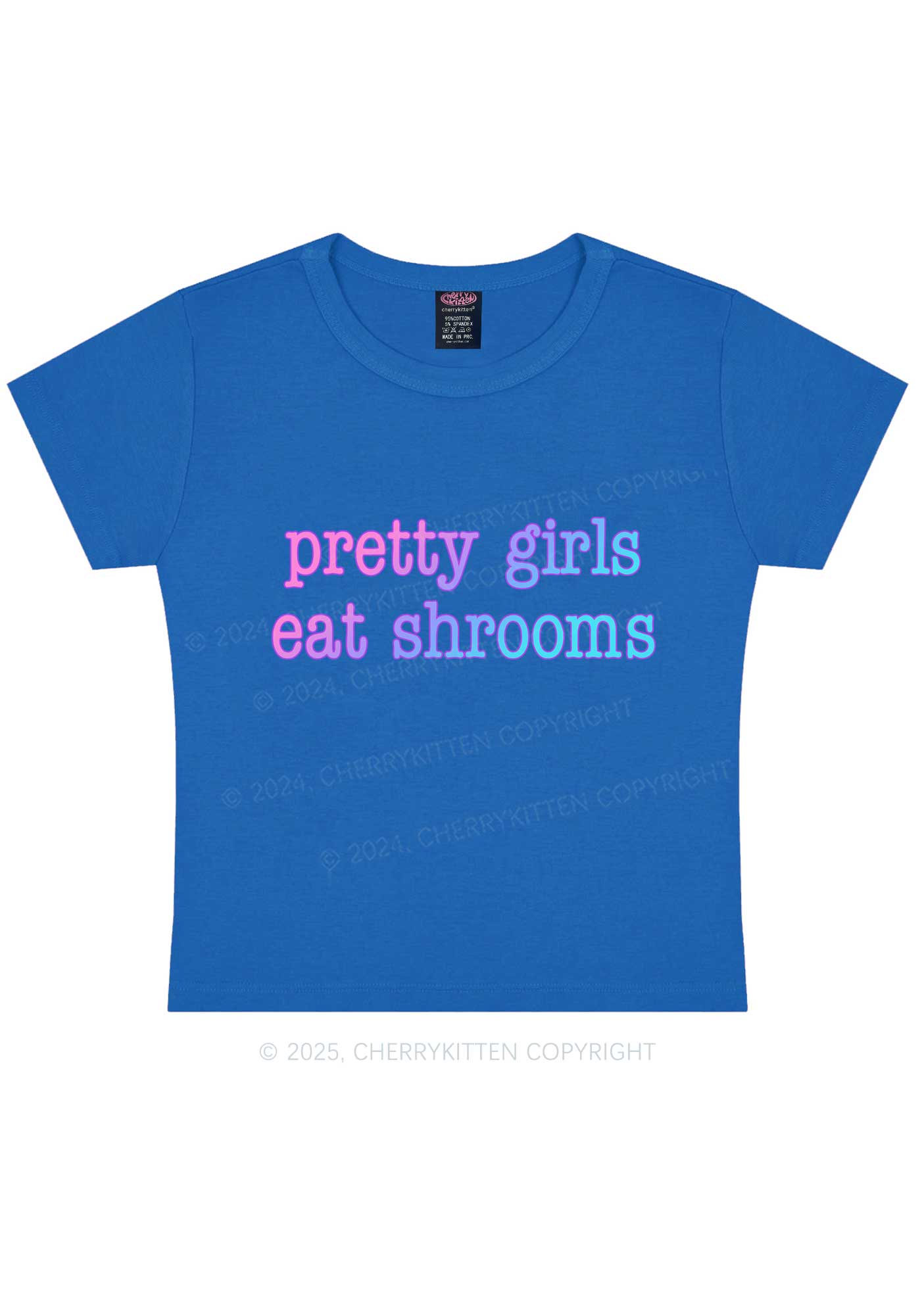 Pretty Girls Eat Shrooms Y2K Baby Tee Cherrykitten