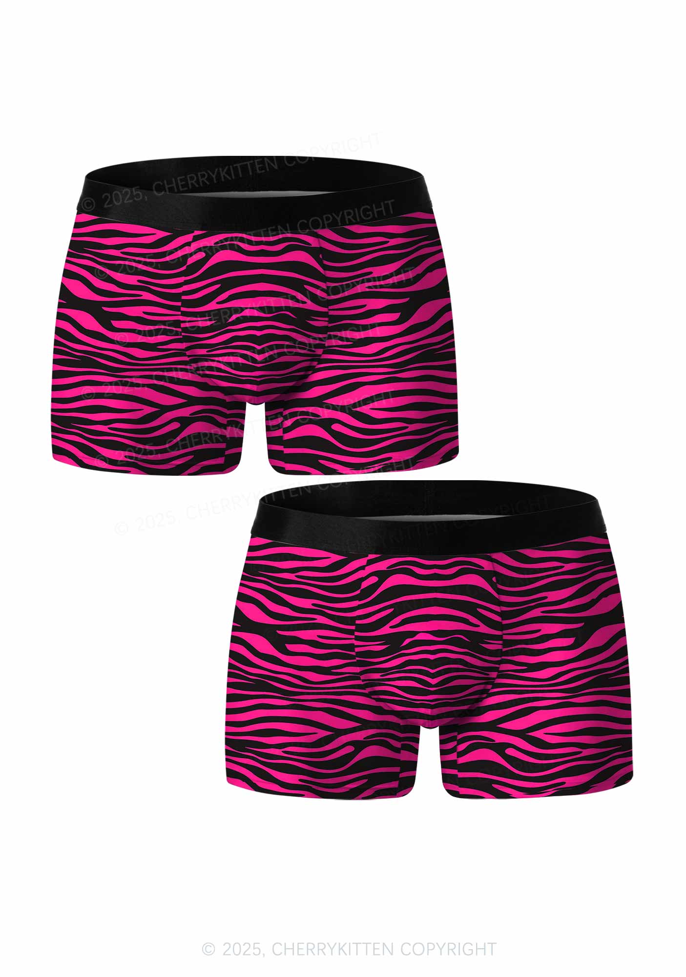Pink Wave Valentine's Day Y2K Print Couples Boxer Briefs Set Cherrykitten