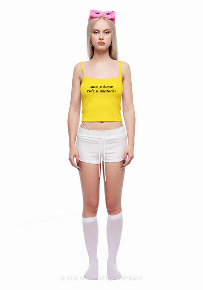 Ride A Mustache Y2K Spaghetti Strap Cami Cherrykitten