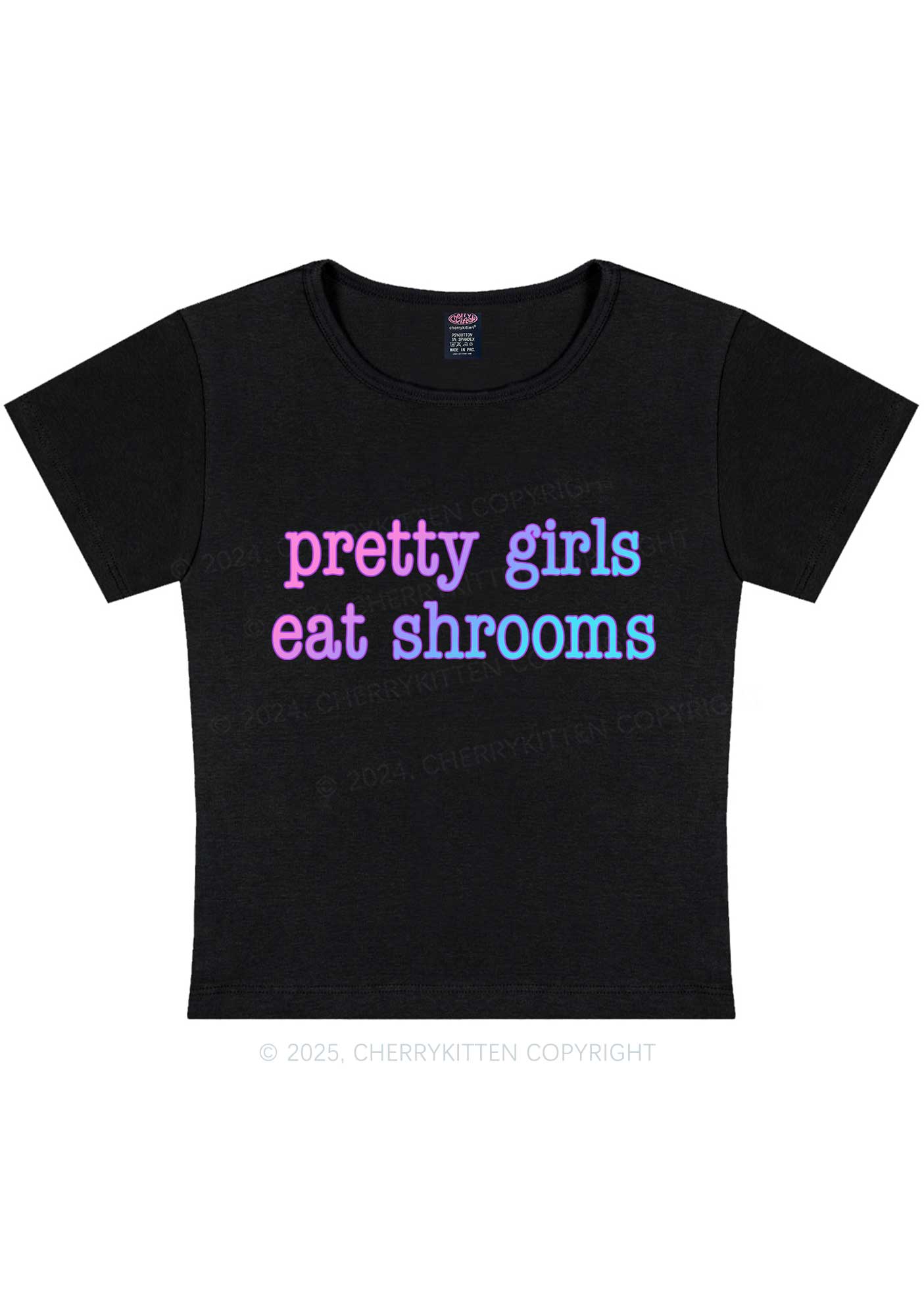 Pretty Girls Eat Shrooms Y2K Baby Tee Cherrykitten