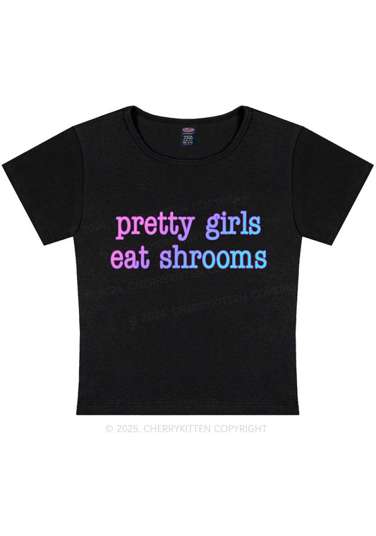 Pretty Girls Eat Shrooms Y2K Baby Tee Cherrykitten