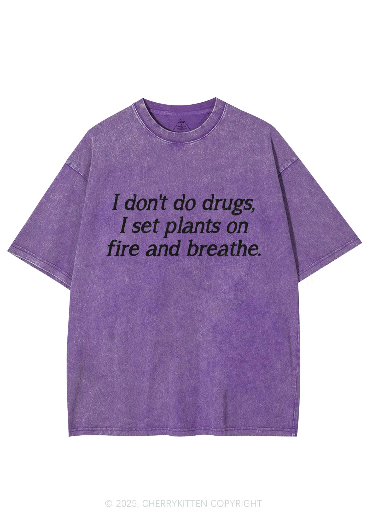 Set Plants On Fire Y2K Shirts Washed Tee Cherrykitten