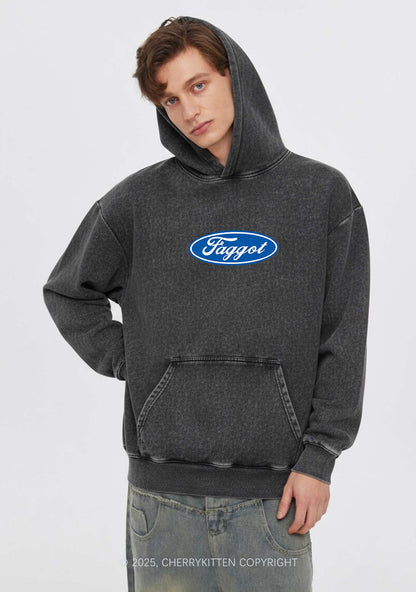 Faggot Pride Y2K Washed Hoodie Cherrykitten