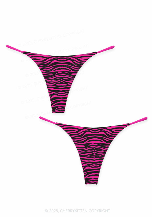 Pink Wave Valentine's Day Y2K Print Couples Thong Set Cherrykitten