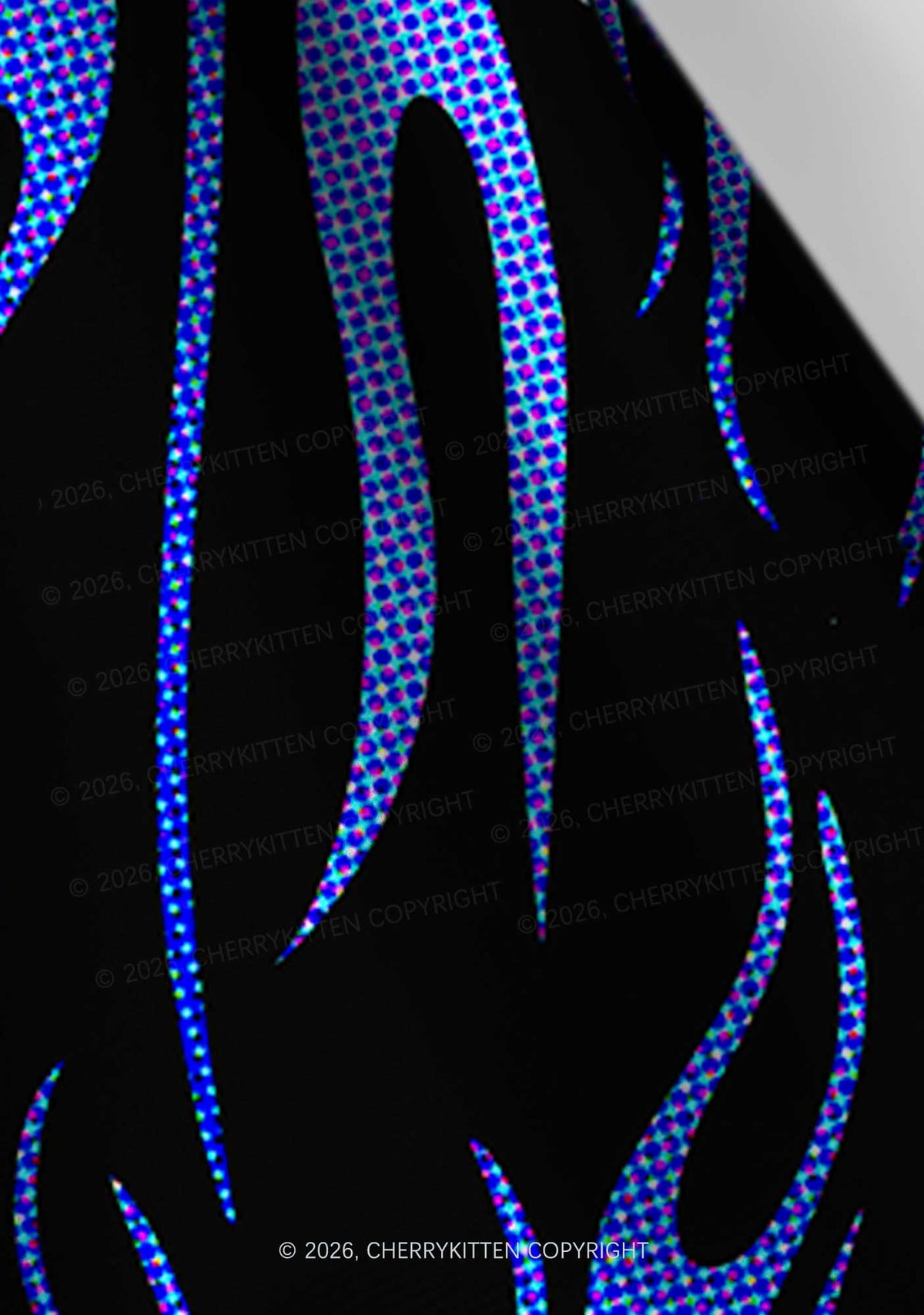 Royal Blue Flame Y2K Print Headband Cherrykitten