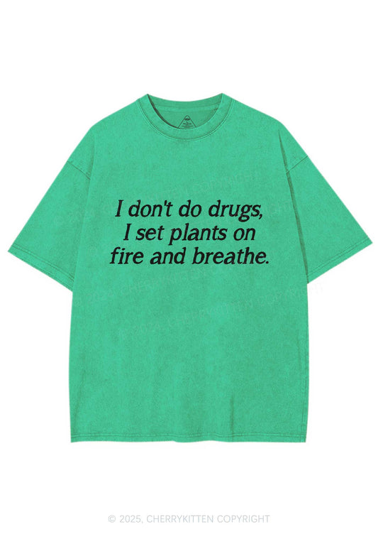 Set Plants On Fire Y2K Shirts Washed Tee Cherrykitten