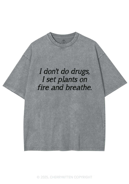 Set Plants On Fire Y2K Shirts Washed Tee Cherrykitten