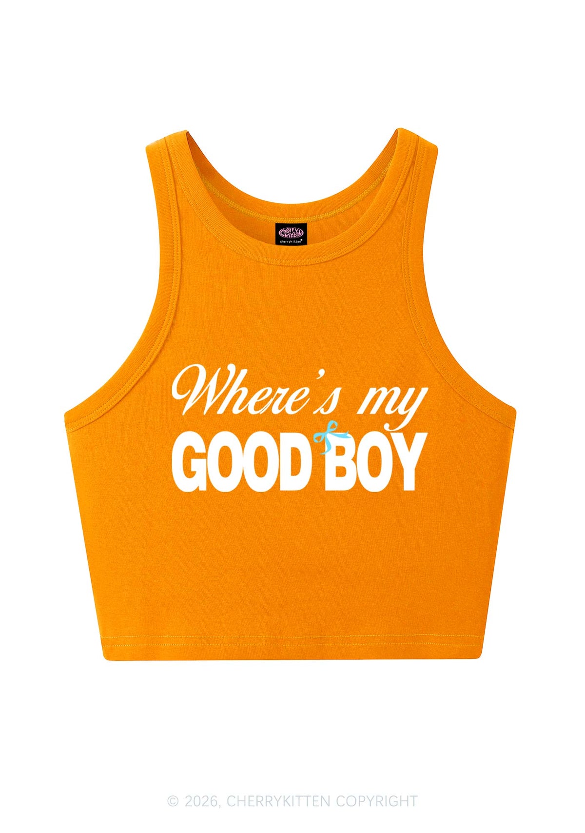 Wheres My Good Boy Y2K Crop Tank Top Cherrykitten