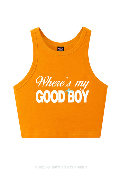 Wheres My Good Boy Y2K Crop Tank Top Cherrykitten